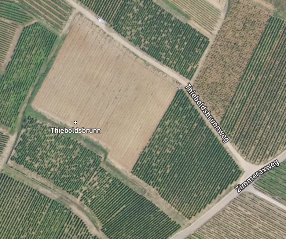 Sattelite image of two plots of land